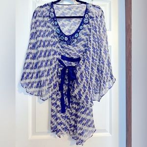 Pinko embroidered and Beaded Feather Tunic One Size Fit S XL